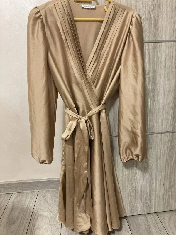 Rochie de seară Motivi EU 40 | Auriu, Midi, Mătase - Image 4
