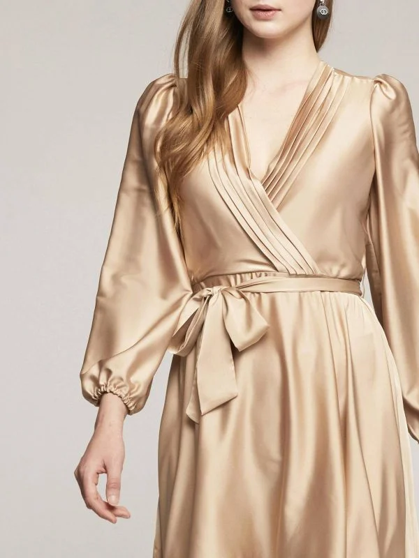 Rochie de seară Motivi EU 40 | Auriu, Midi, Mătase - Image 3