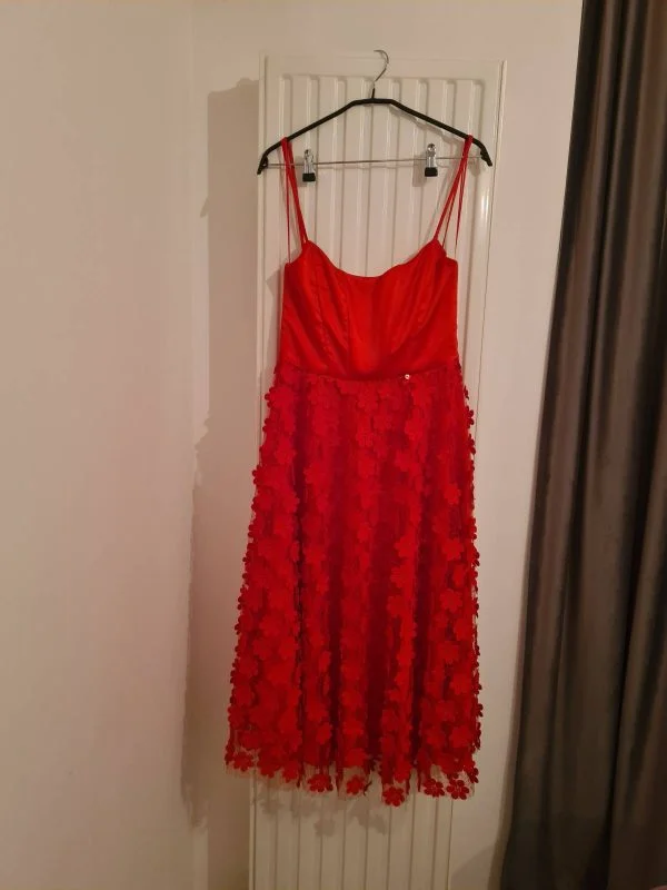 Rochie de seară Nissa EU 38 | Roșu, Midi, Poliester - Image 4