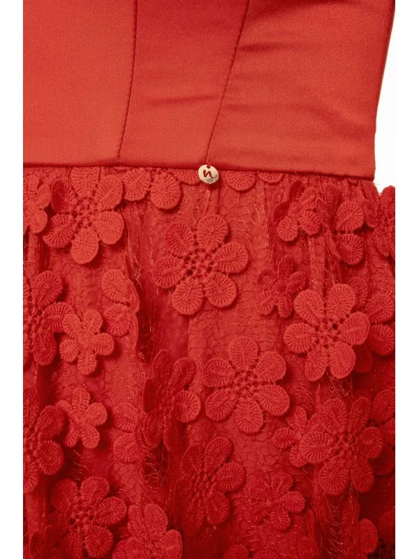 Rochie de seară Nissa EU 38 | Roșu, Midi, Poliester - Image 3