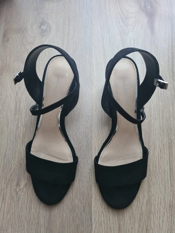 Sandale Zara EU 39 | Negru, Piele ecologică - Image 2
