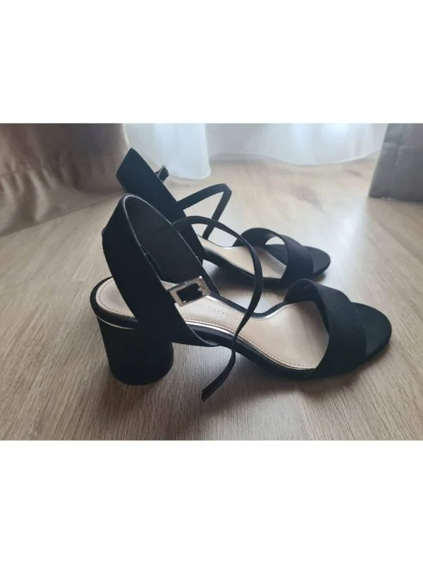 Sandale Zara EU 39 | Negru, Piele ecologică - Image 5