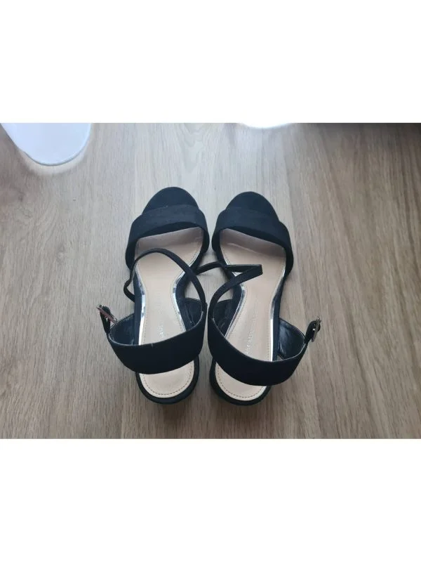 Sandale Zara EU 39 | Negru, Piele ecologică - Image 4