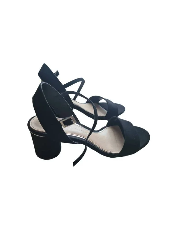Sandale Zara EU 39 | Negru, Piele ecologică