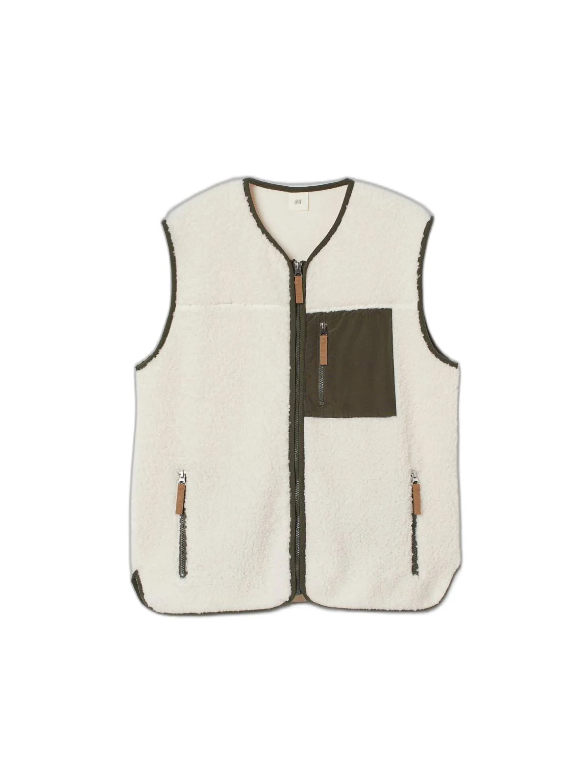 Vestă H&M S | Bej, Fără glugă, Poliester
