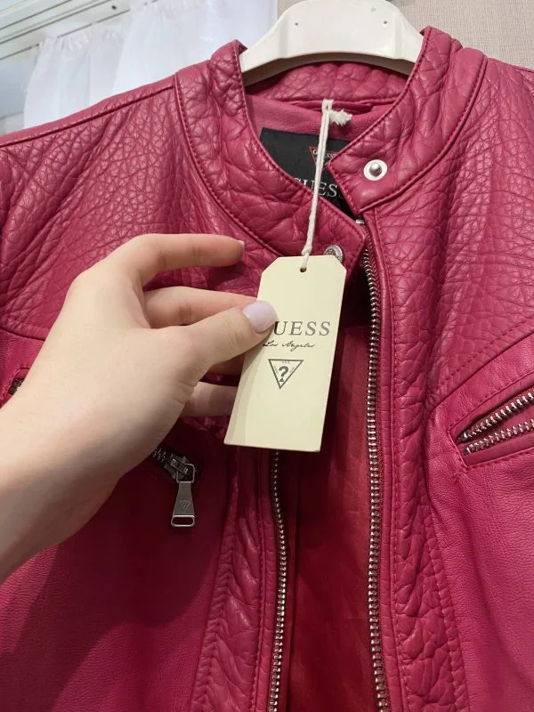 Geacă biker Guess S | Fuchsia, Fără glugă, Piele ecologică - Image 5