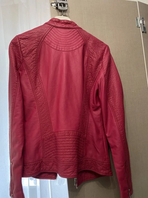 Geacă biker Guess S | Fuchsia, Fără glugă, Piele ecologică - Image 3
