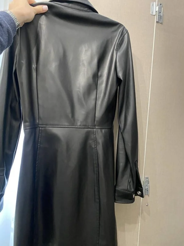 Rochie casual Bershka S | Negru, Mini, Piele ecologică - Image 6
