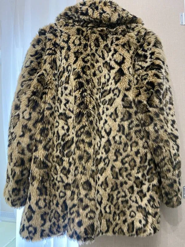 Palton scurt H&M S | Caramel, Fără glugă, Blană artificială - Image 4