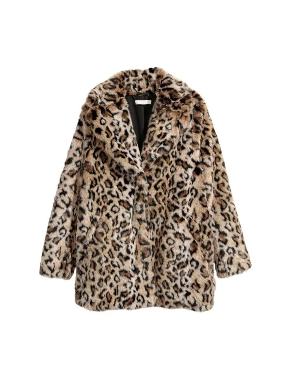 Palton scurt H&M S | Caramel, Fără glugă, Blană artificială