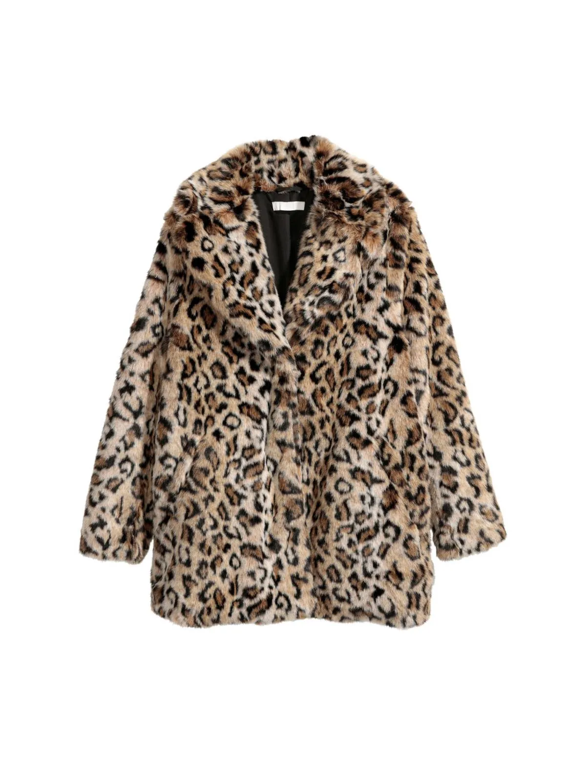 Palton scurt H&M S | Caramel, Fără glugă, Blană artificială