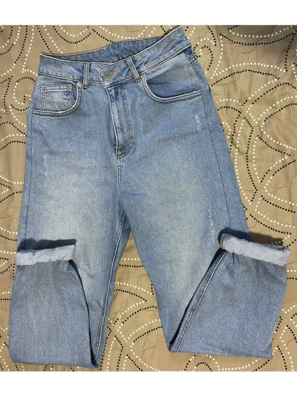 Blugi NA-KD XS | Albastru, Lungi, Talie înaltă, Slim fit, Denim - Image 6