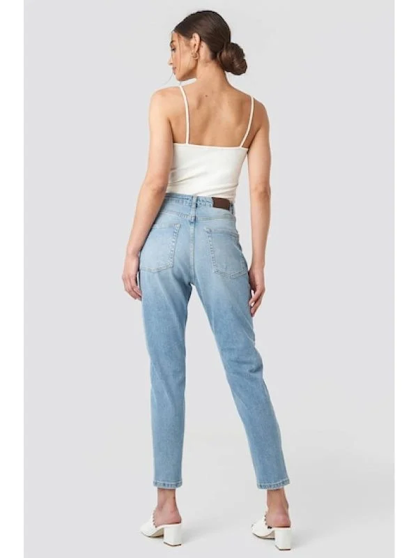 Blugi NA-KD XS | Albastru, Lungi, Talie înaltă, Slim fit, Denim - Image 2