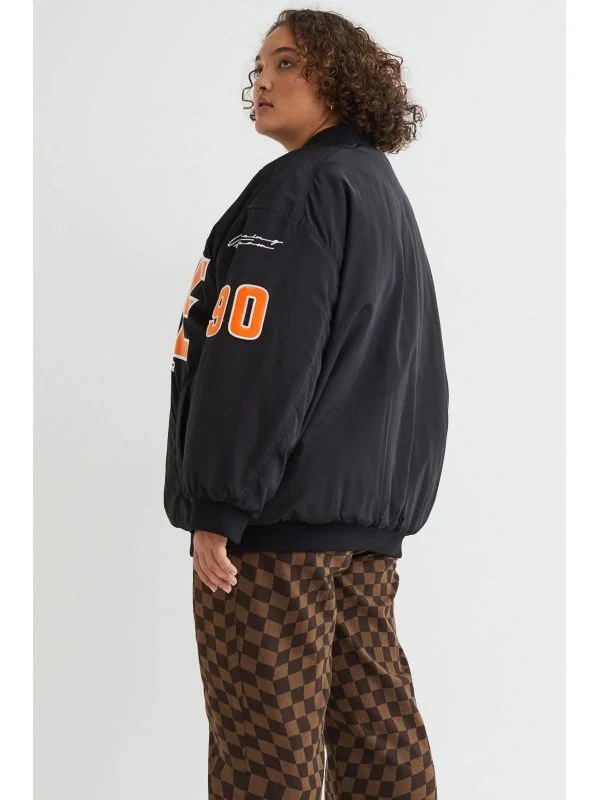 Geacă bomber H&M XS | Negru, Fără glugă, Poliester - Image 3