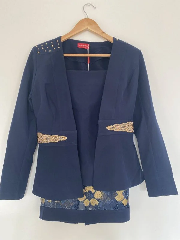 Costum cu sacou și pantaloni ATMOSPHERE FASHION EU 38 | Bleu, Poliester - Image 4