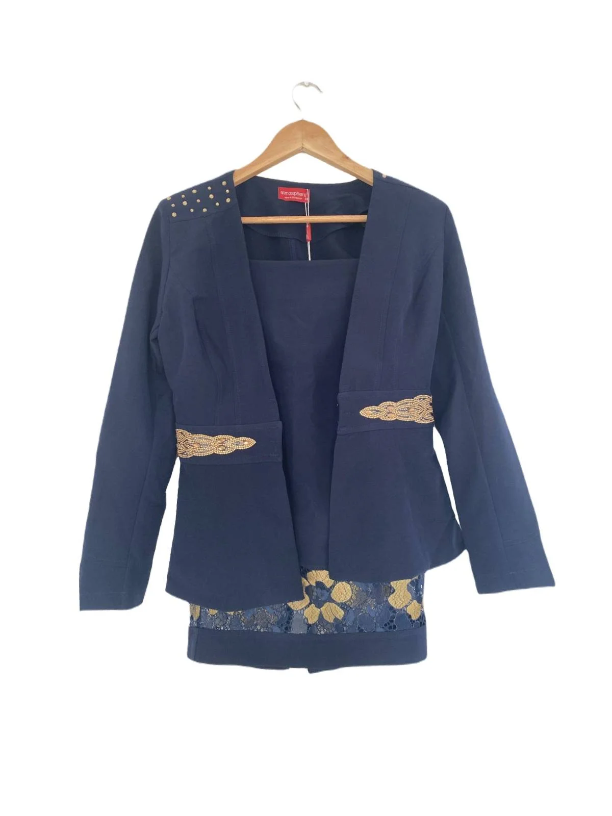 Costum cu sacou și pantaloni ATMOSPHERE FASHION EU 38 | Bleu, Poliester
