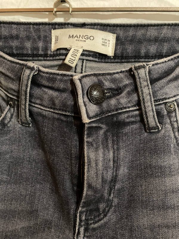 Blugi Mango EU 34 | Gri, Lungi, Bumbac - Image 3