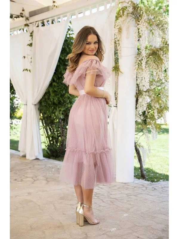 Rochie de seară STARSHINERS M | Roz, Midi - Image 3