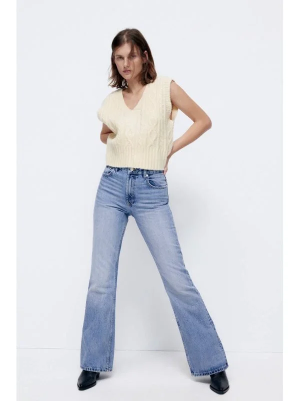 Pulover Zara M | Crem, Normal, Regular fit, Acrilic - Image 2