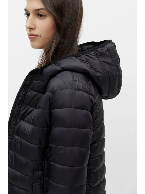 Geacă matlasată Pull&Bear EU 38 | Negru, Cu glugă, Poliester - Image 2