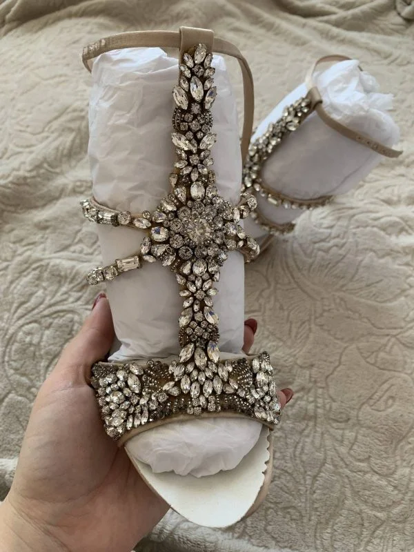Sandale cu toc BADGLEY MISCHKA EU 37.5 | Ivoire - Image 5