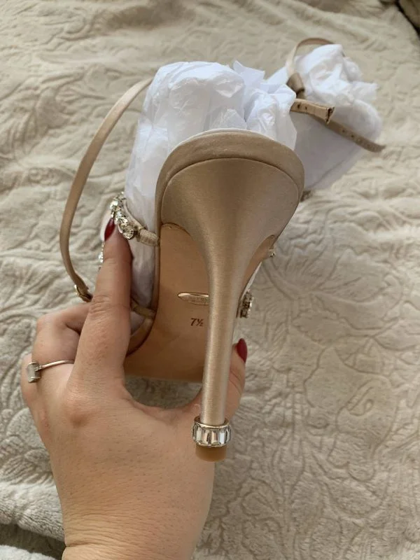 Sandale cu toc BADGLEY MISCHKA EU 37.5 | Ivoire - Image 6