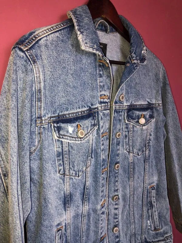 Geacă din denim Bershka XS | Albastru, Fără glugă, Denim - Image 3