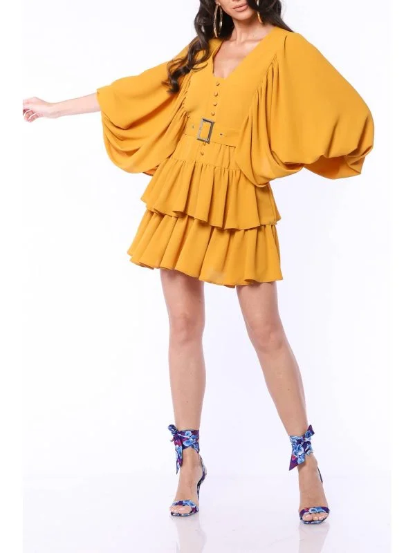Rochie de seară TGH EU 34 | Galben, Mini, Poliester - Image 5
