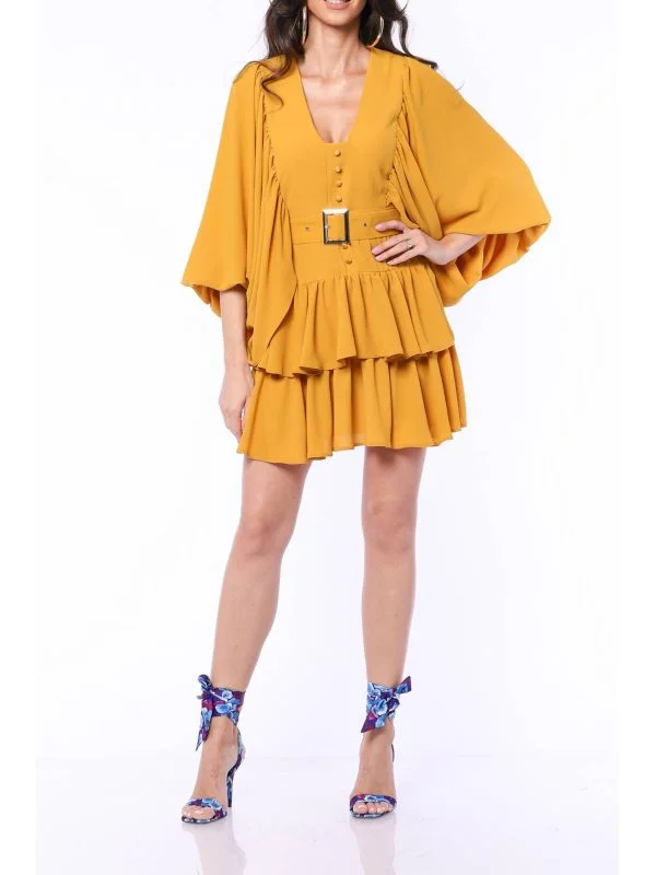 Rochie de seară TGH EU 34 | Galben, Mini, Poliester - Image 4