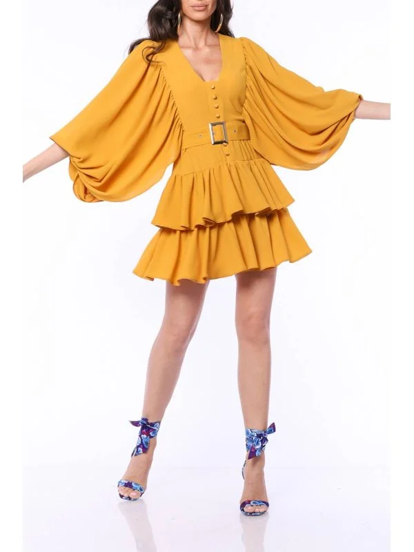 Rochie de seară TGH EU 34 | Galben, Mini, Poliester - Image 6