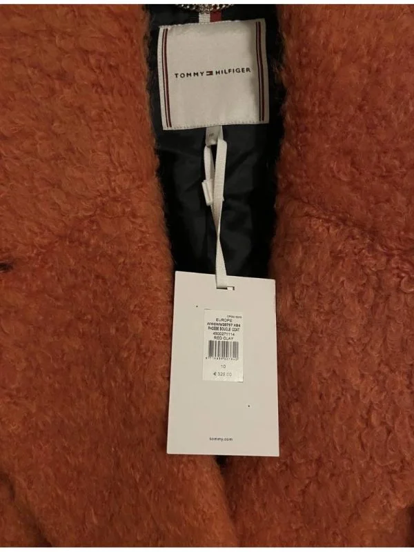 Palton din lână Tommy Hilfiger UK 10 | Portocaliu, Fără glugă, Lână - Image 6