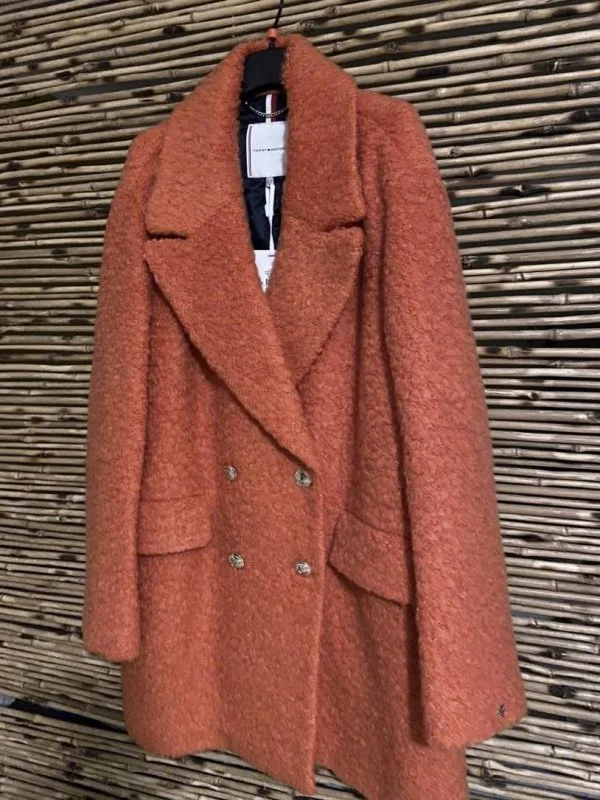 Palton din lână Tommy Hilfiger UK 10 | Portocaliu, Fără glugă, Lână - Image 5
