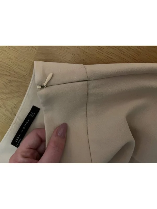Pantaloni Zara S | Bej, Lungi, Poliester - Image 6
