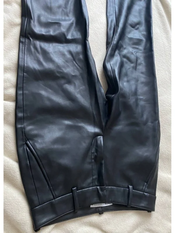 Pantaloni Zara EU 34 | Negru, Lungi, Piele ecologică - Image 7