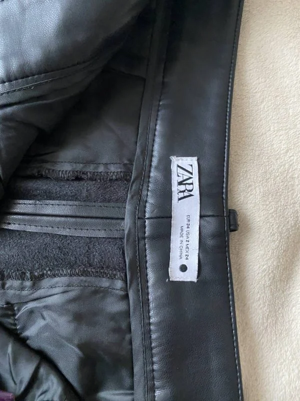 Pantaloni Zara EU 34 | Negru, Lungi, Piele ecologică - Image 8