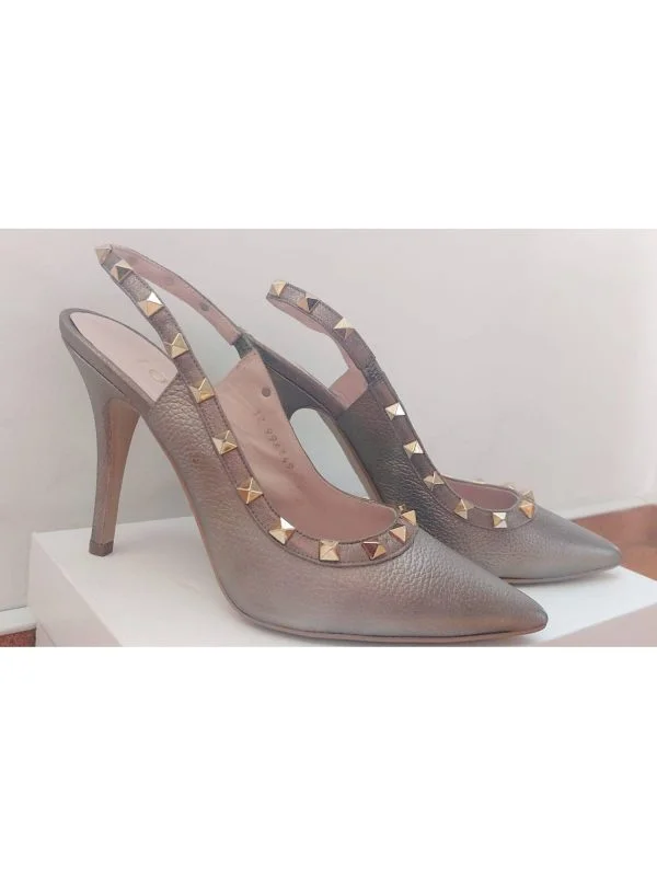 Pantofi cu toc înalt LODI EU 38 | Auriu, Piele naturală - Image 2