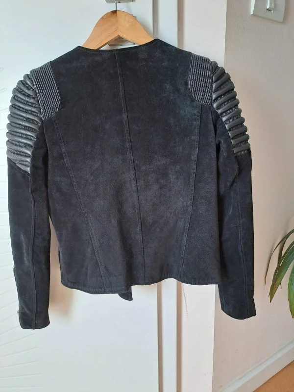 Geacă biker Mango XS | Negru, Fără glugă, Piele naturală - Image 3