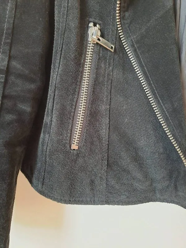 Geacă biker Mango XS | Negru, Fără glugă, Piele naturală - Image 5