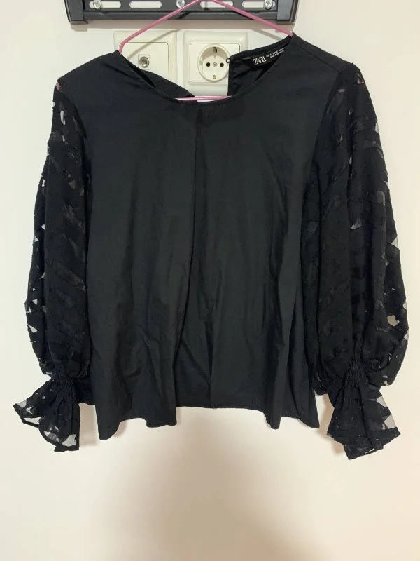 Bluză Zara S | Negru, Normal, Vâscoză - Image 4
