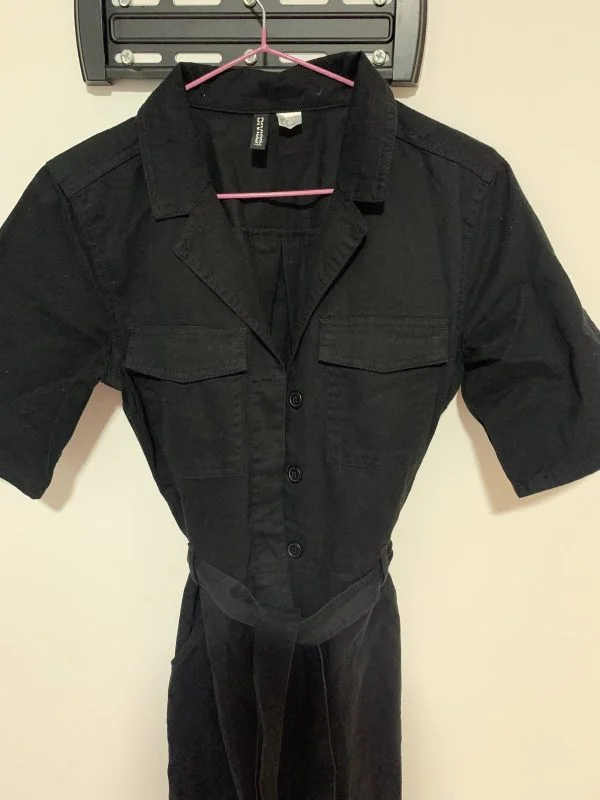 Salopetă H&M XS | Negru, Lungă, Bumbac - Image 4