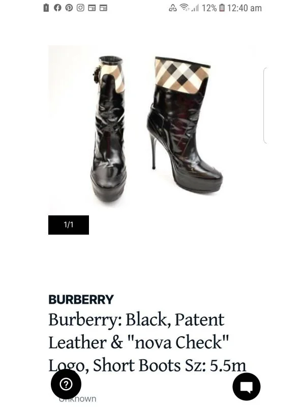 Ghete Burberry EU 37 | Negru, Piele naturală - Image 7