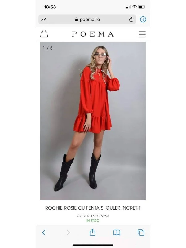 Rochie de seară Poema EU 36 | Roșu, Mini - Image 5