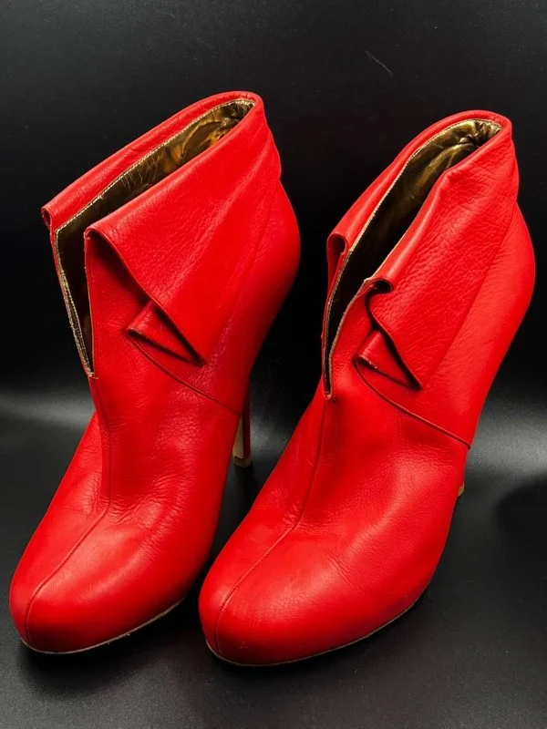 Ghete BLUMARINE EU 39 | Roșu, Piele naturală - Image 2