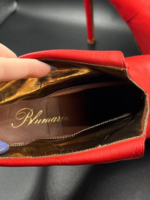 Ghete BLUMARINE EU 39 | Roșu, Piele naturală - Image 4