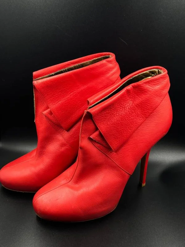 Ghete BLUMARINE EU 39 | Roșu, Piele naturală - Image 6