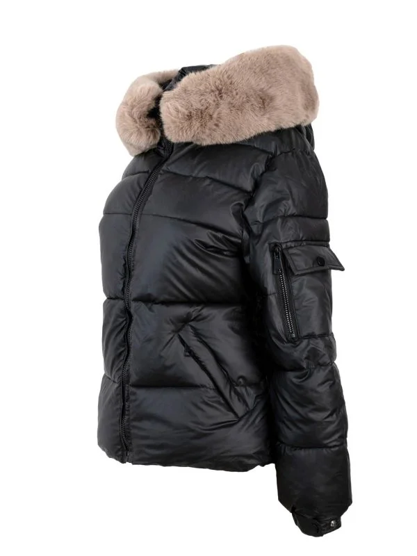 Geacă de iarnă OEM L | Negru, Fără glugă, Blană artificială - Image 3