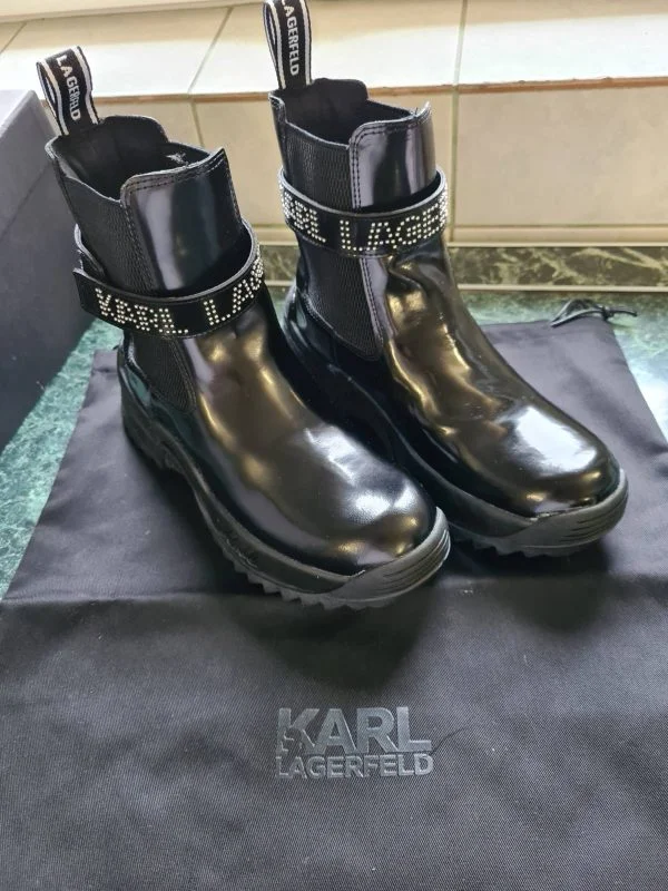 Ghete Karl Lagerfeld EU 36 | Negru, Piele naturală - Image 3