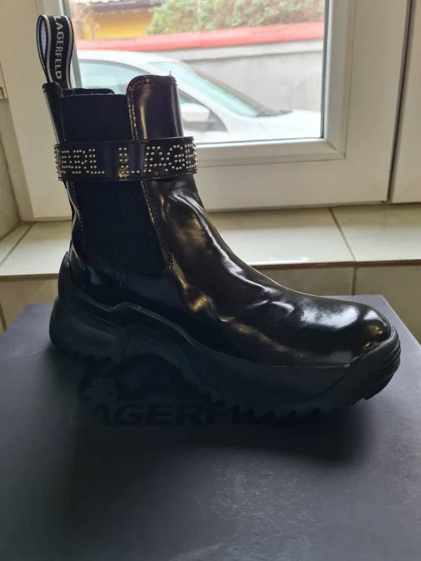 Ghete Karl Lagerfeld EU 36 | Negru, Piele naturală - Image 4