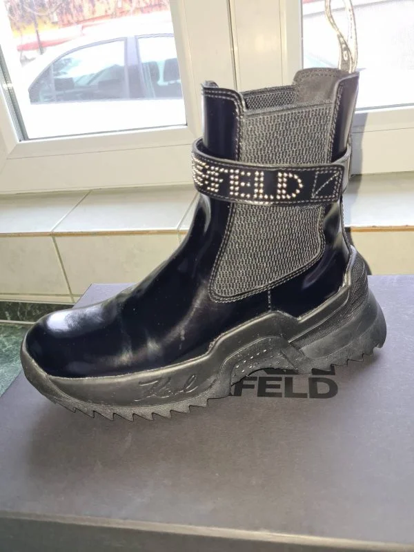 Ghete Karl Lagerfeld EU 36 | Negru, Piele naturală - Image 9