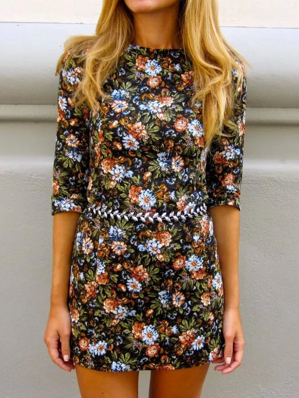Rochie casual Zara S | Multicolor, Mini, Bumbac - Image 3